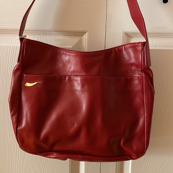 ♥️HP♥️ NWOT VTG Francesco Biasia Red Leather Bag - Picture 2 of 5